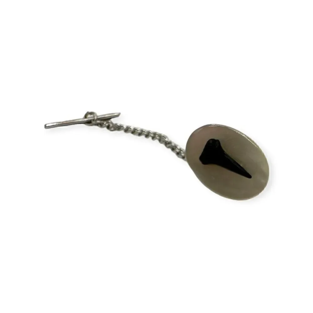 Genuine shark tooth cuff link in a clear box